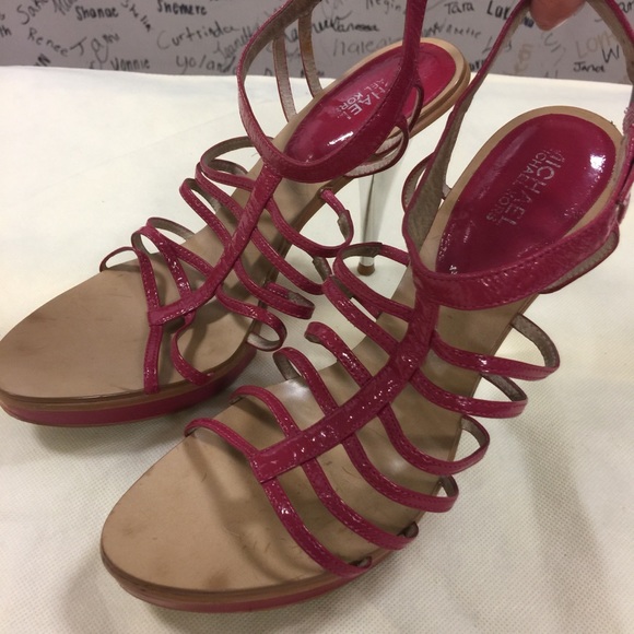 Michael Kors pink heeled platform sandals - Picture 1 of 6